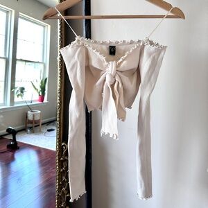 Windsor cream crop top with front tie